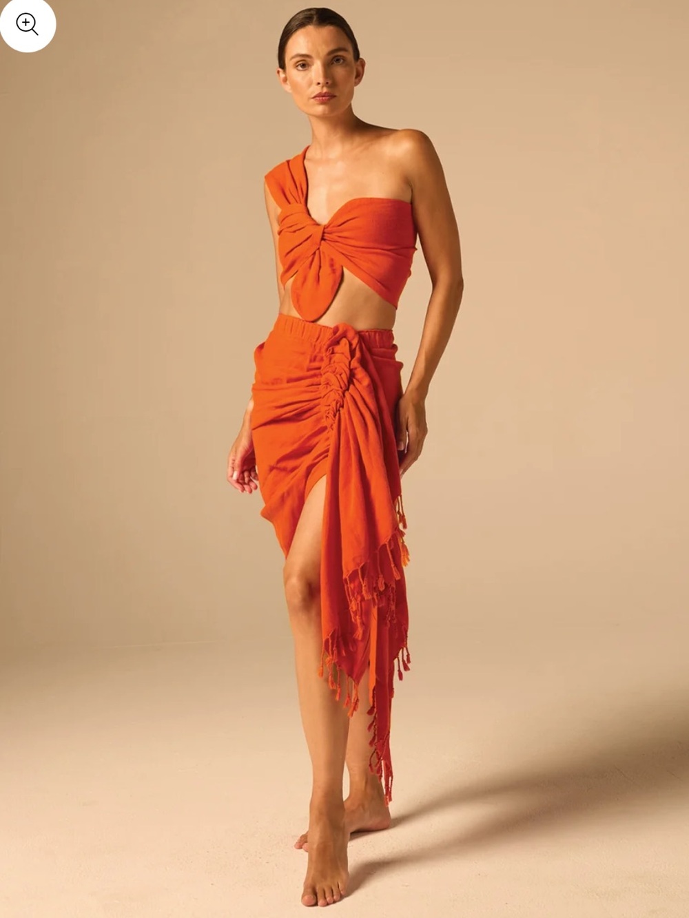 Just Be Queen Tulum Skirt in Tangerine Asymmetrical Twist Skirt size small